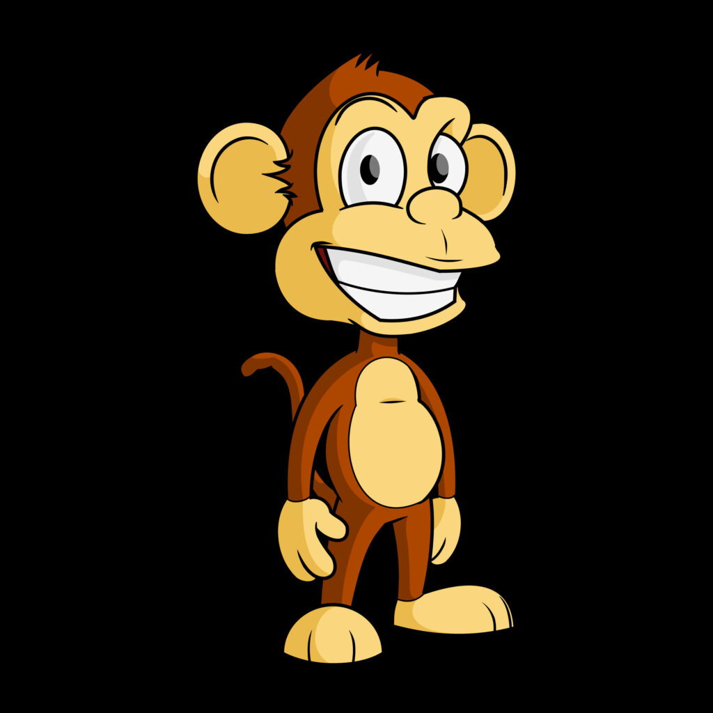 Adorable Cartoon Monkey Wallpaper: Cute & Cheerful Background