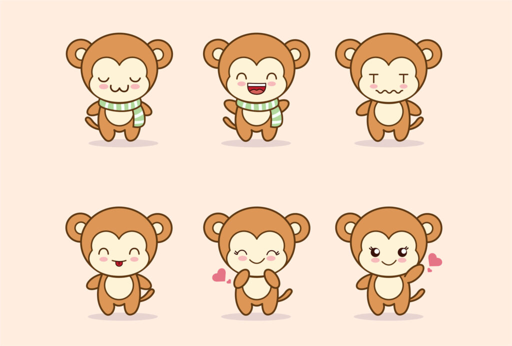 Playful Cartoon Monkey Wallpaper for Joyful Device Screens