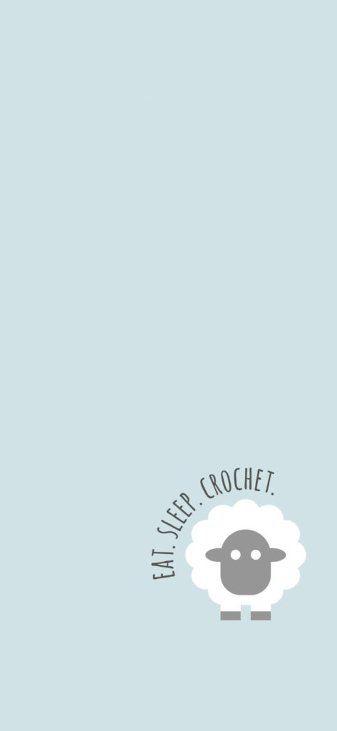 Cute Cartoon Sheep Wallpaper: EAT. SLEEP. CROCHET. Cozy Design