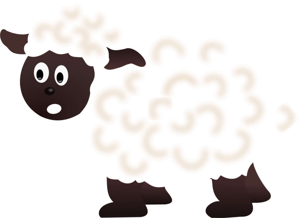 Adorable Cartoon Sheep Wallpaper with Fluffy Wool - Transparent Background