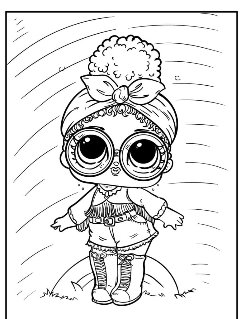 Colorful Cartoon Character Wallpaper with Bow and Glasses for Kids