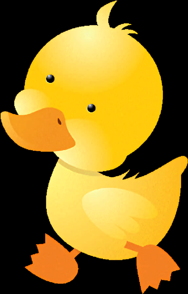 Cheerful Cartoon Yellow Duckling Wallpaper for Whimsical Background