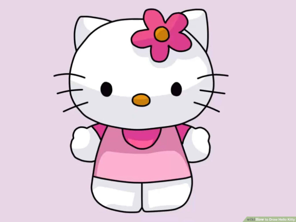 Adorable Pink Outfit Character Wallpaper on Light Purple Background