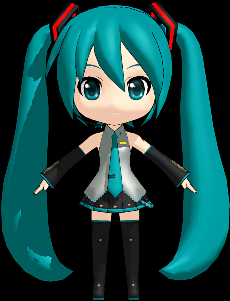 Cute Chibi Hatsune Miku PNG - Turquoise Tails & Transparent Wallpaper