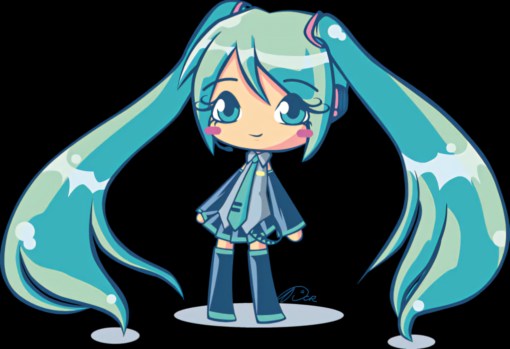 Charming Chibi Hatsune Miku Wallpaper - Kawaii Vector Art Design