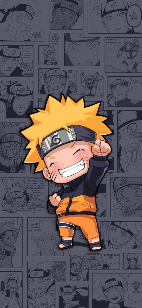 Naruto's Manga-licious Aesthetic Phone Wallpaper: A Chibi Delight!