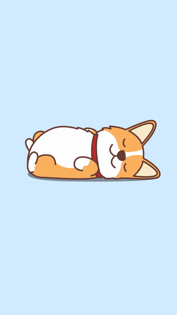Adorable Cartoon Corgi Wallpaper – Peaceful & Cute Background
