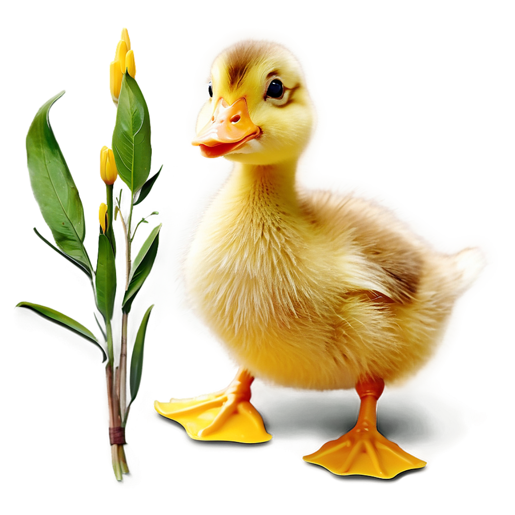 Adorable Easter Duckling with Bouquet - Springtime Wallpaper