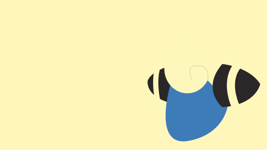 Minimalist Mareep Vector Art on Bright Yellow Wallpaper