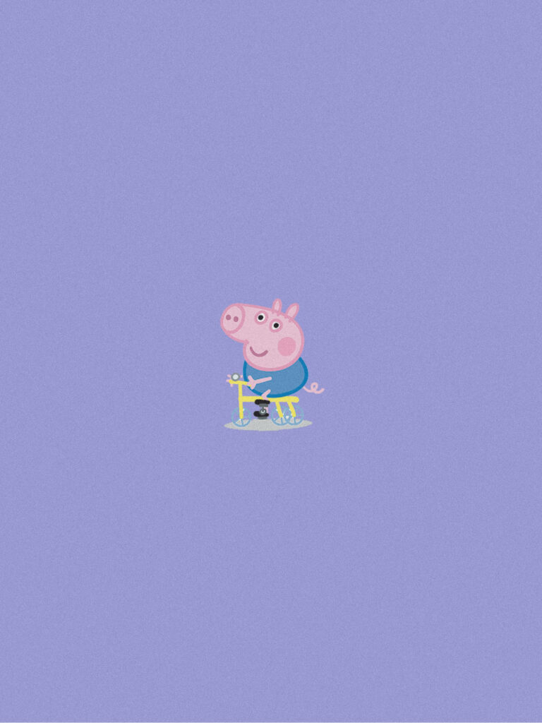 Adorable George from Peppa Pig Tricycle Wallpaper for Kids' iPhone