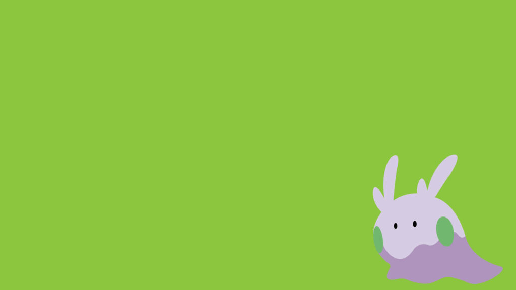 Cheerful Goomy Minimalist Wallpaper on Bright Green Background