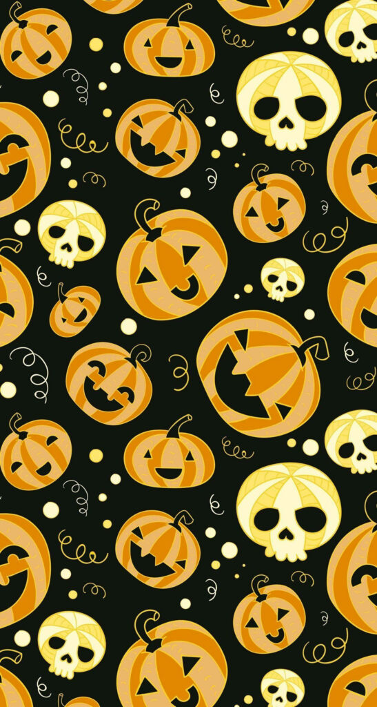 Spooktacular Cellphone Delights: A Frightfully Cute Halloween Phone Wallpaper