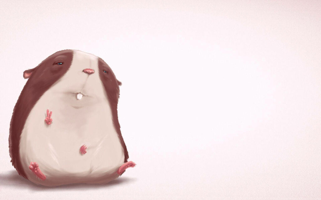 Adorable Hamster Peace Sign Wallpaper - Whimsical & Fun Background