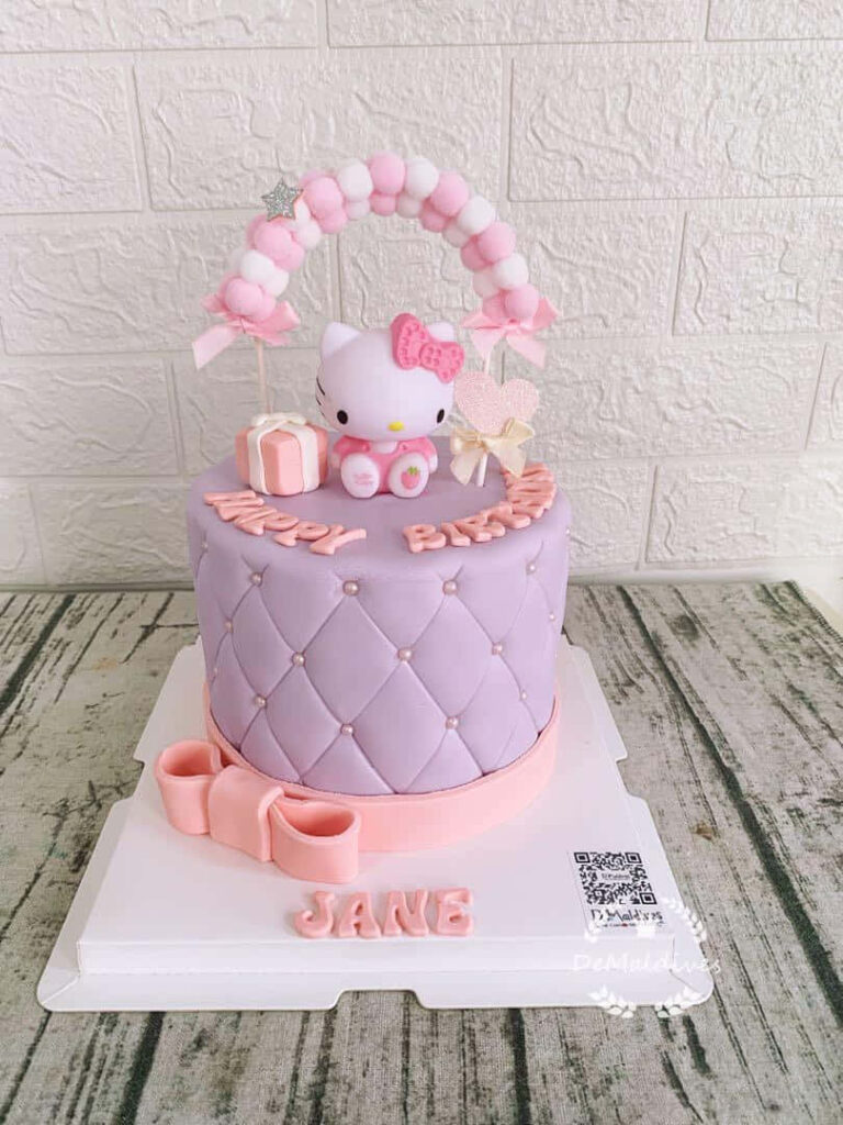 Adorable Hello Kitty Birthday Cake Wallpaper in Pastel Colors