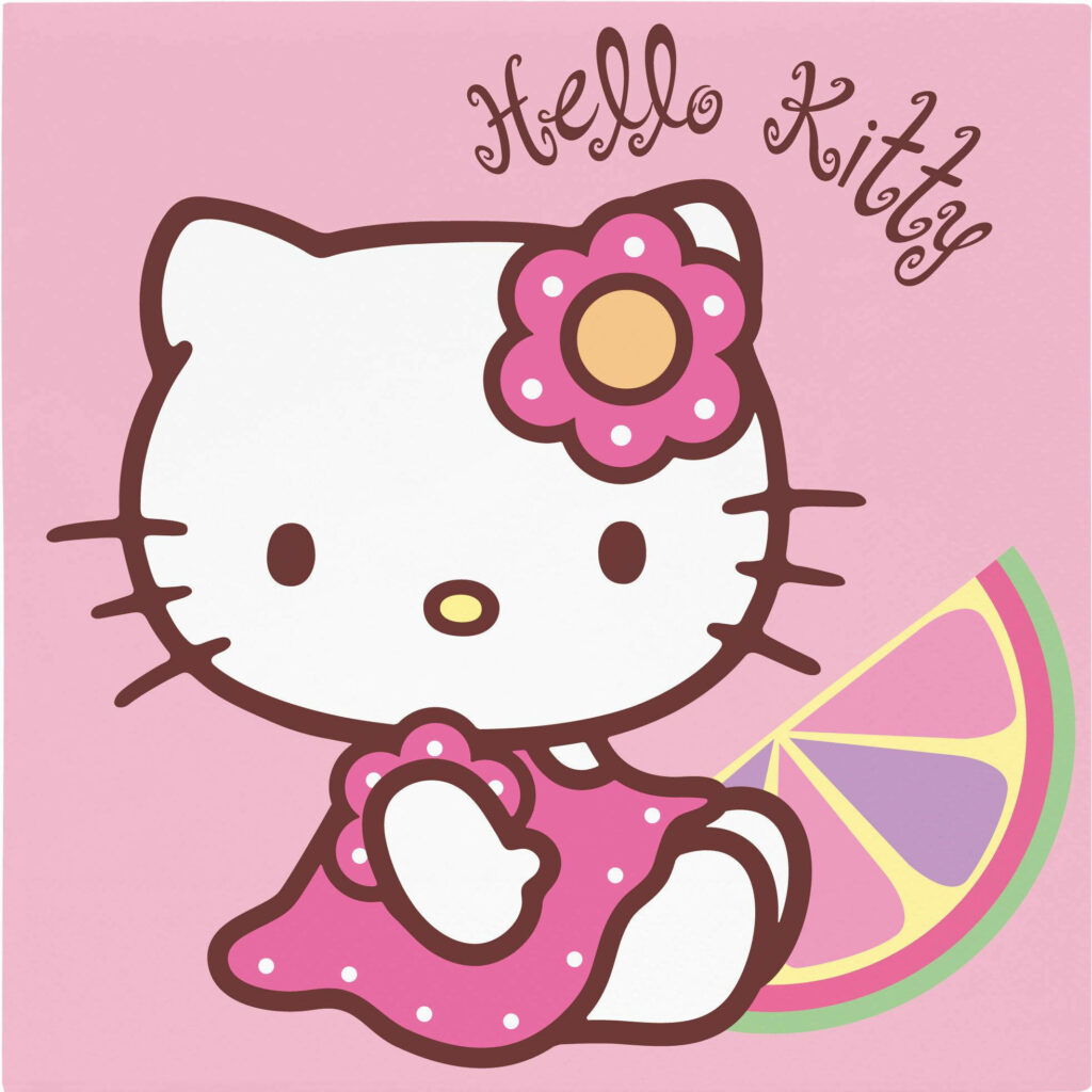 Enchanting Hello Kitty: A Darling Feline in a Playful Pink Outfit Wallpaper