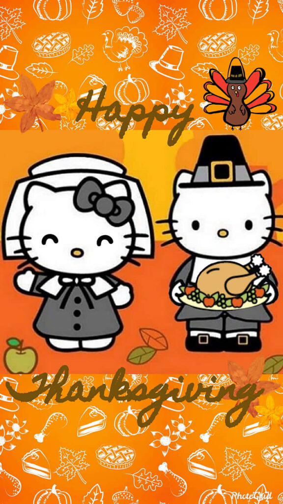 Festive Hello Kitty Wallpaper for a Colorful Thanksgiving Celebration!