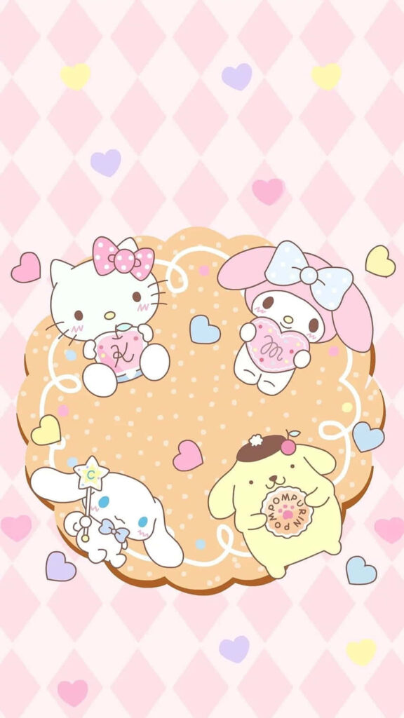 Adorable Hello Kitty Wallpaper in Pastel Kawaii Style
