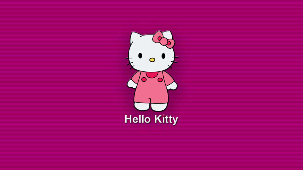 Hello Kitty Wallpaper: Adorable Pink Outfit on Vibrant Magenta Background