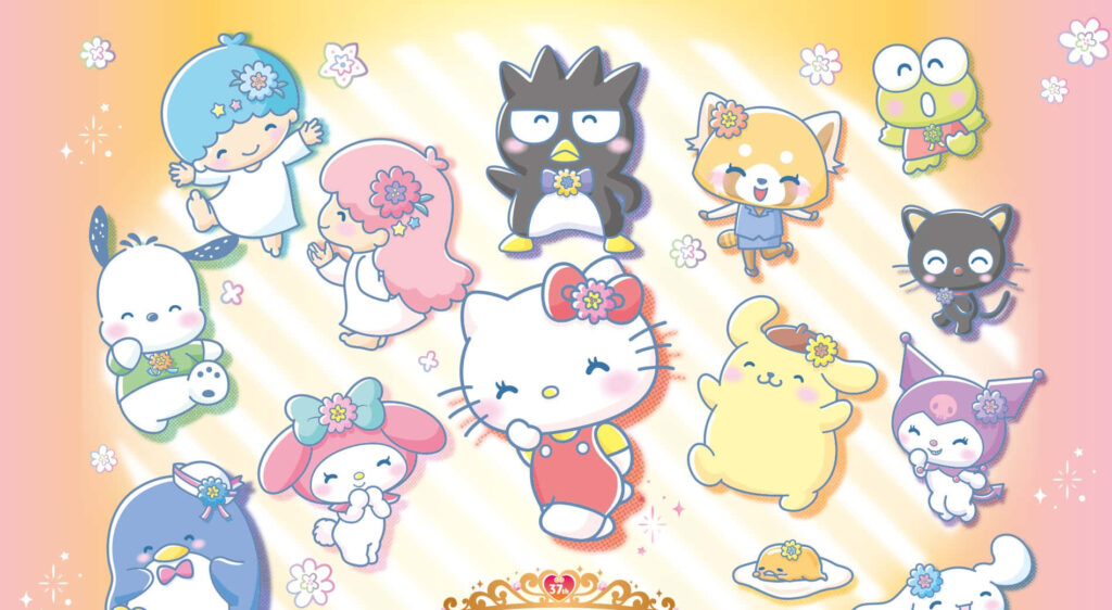 Adorable Hello Kitty Wallpaper in Warm Pastels – Perfect for Fans!