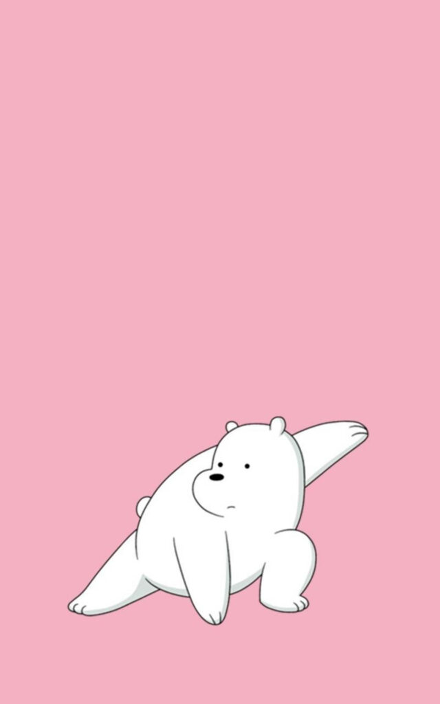 Ice Bear Cartoon: A Playful Fighter With Bended Legs and Eager Paws Ready for Action! Wallpaper