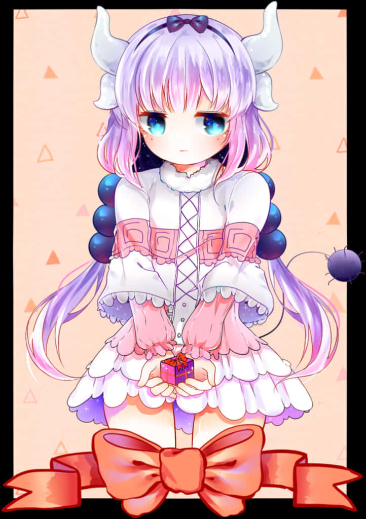 Kanna Kamui Wallpaper: Adorable Anime Character with Festive Charm