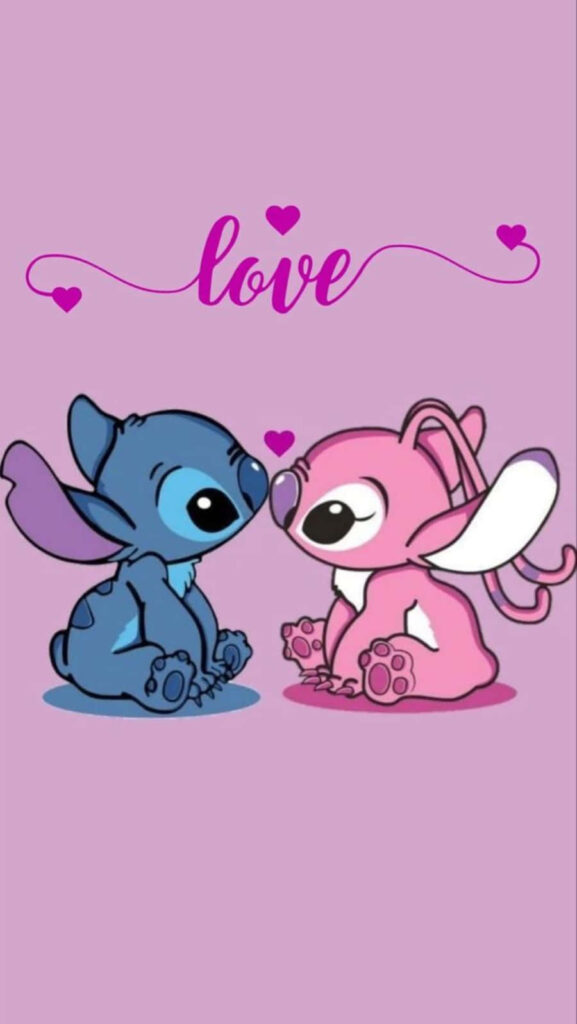 Adorable Love-Themed Wallpaper with Soft Lavender Background