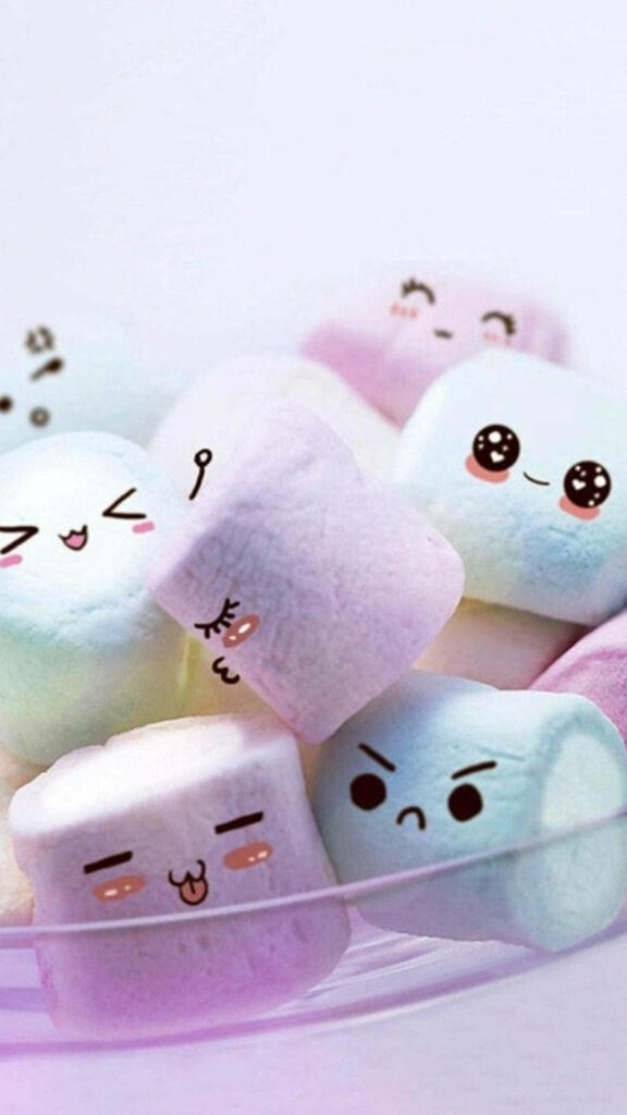 Sweet Marshmallow Medley: Adorably Innocent Faces on a Pastel Canvas Wallpaper