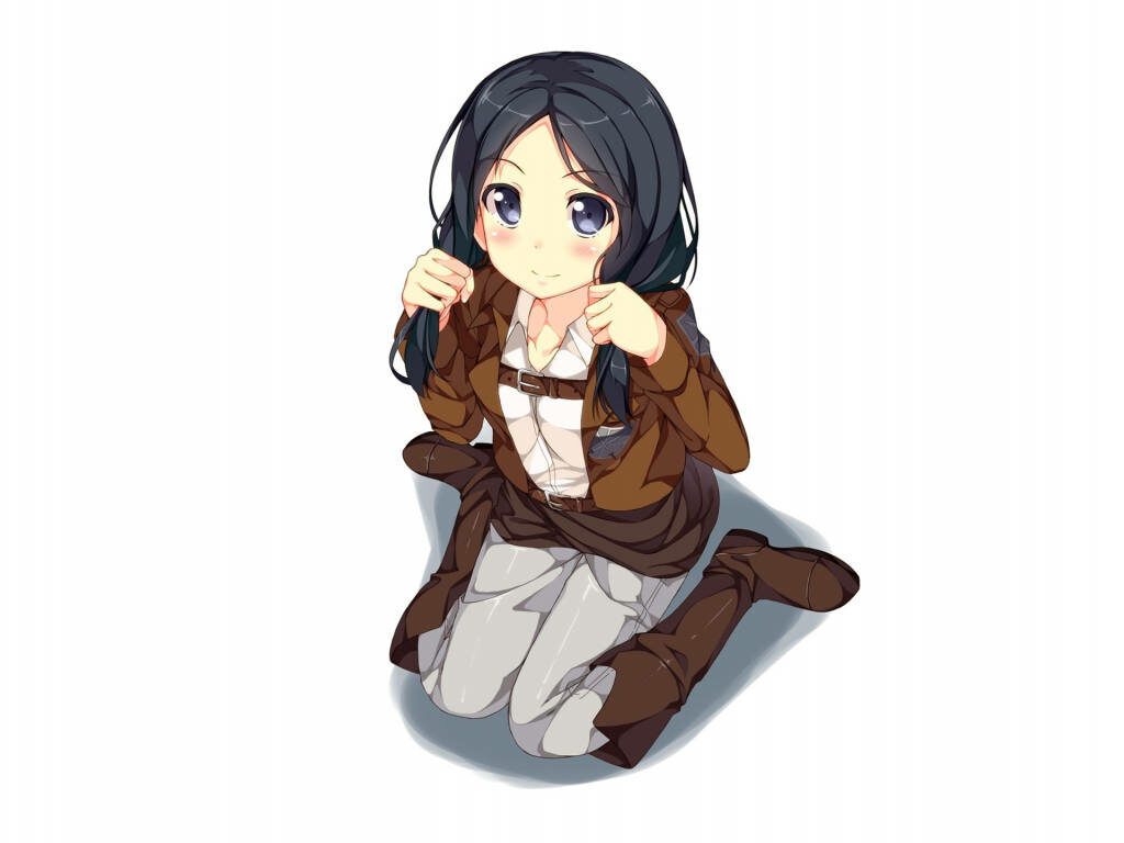 Charming Mikasa Anime Wallpaper: Cute Art with Warm Colors