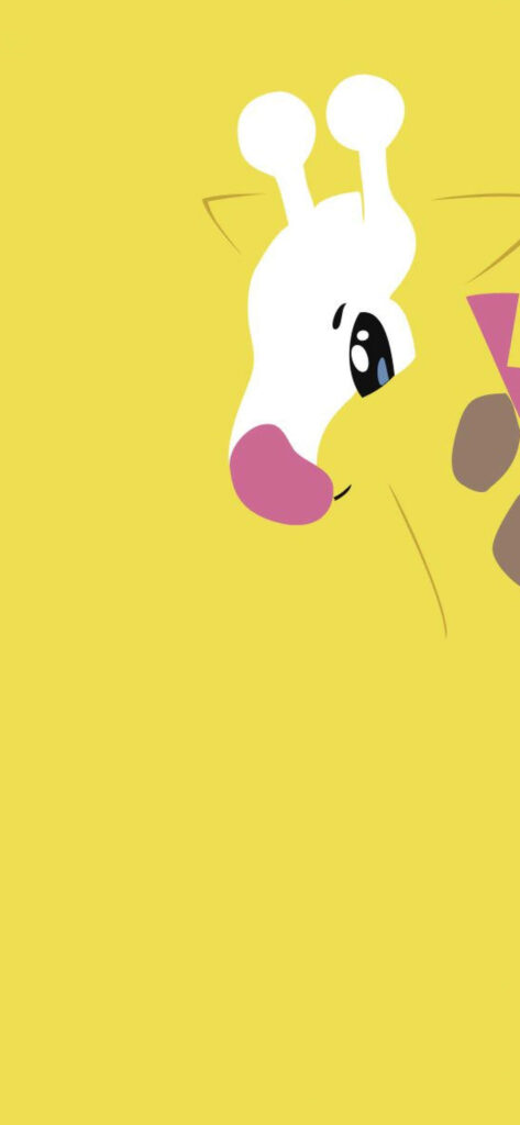 Minimalist Girafarig Wallpaper: Cute Pokémon Design on Yellow Background
