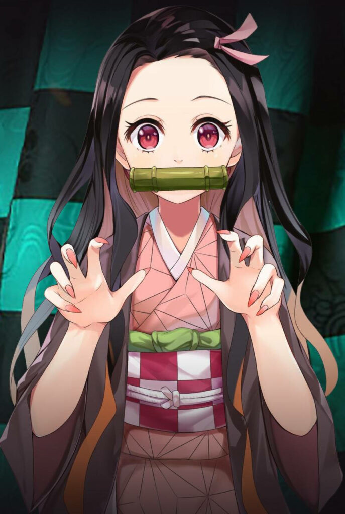 Adorable Nezuko Kamado Wallpaper | Cute Demon Slayer Background