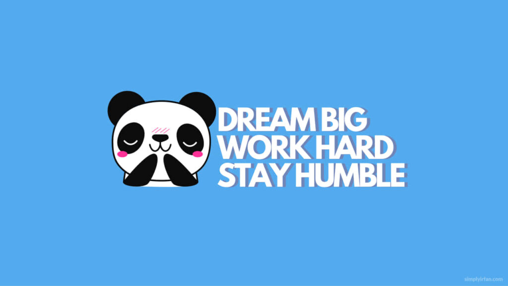 Adorable Panda Wallpaper: Dream Big, Work Hard, Stay Humble