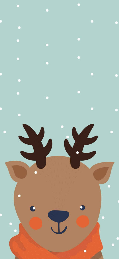 Whimsical Reindeer iPhone Wallpaper: Cozy & Festive Holiday Spirit