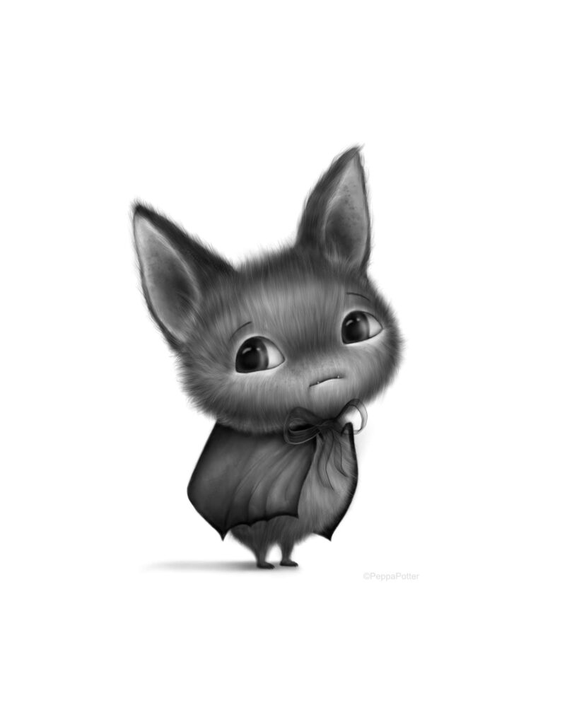 Adorable Sad-Eyed Bat Wallpaper with Fluffy Texture & Cape