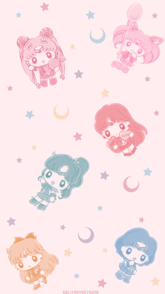 Pastel Chibi Sailor Moon Wallpaper - Cute Scouting Background