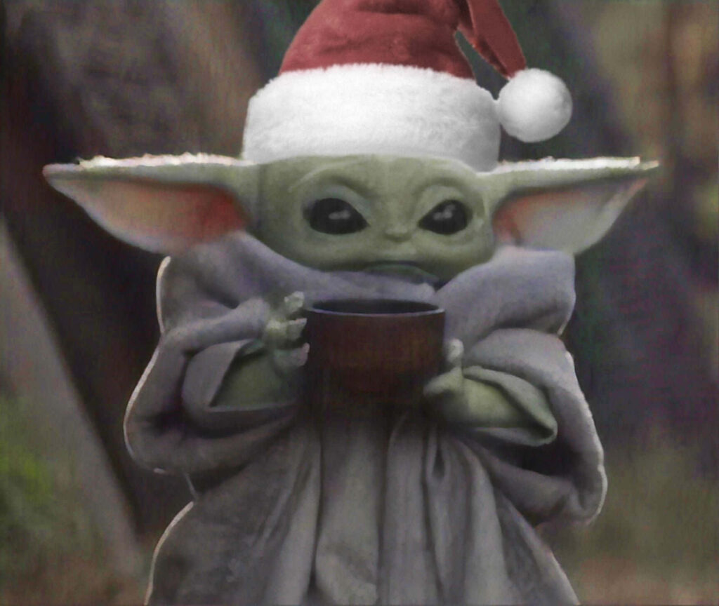 Festive Wallpaper: Adorable Creature in Santa Hat with Holiday Cheer