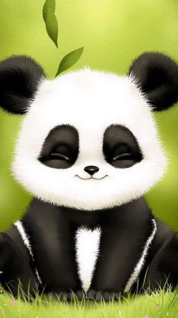Endearing Panda Basking in the Serene Greenery - Enchanting Nature Shot with Playful Panda Wallpaper