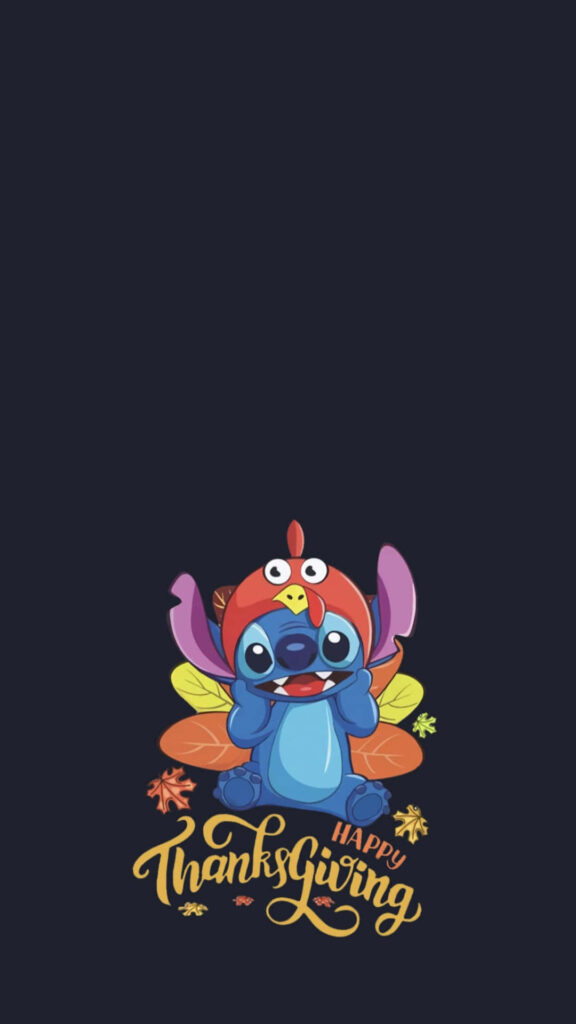 Adorable Stitch Turkey Wallpaper for a Festive Thanksgiving