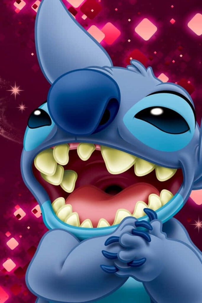 Vibrant Wallpaper: Adorable Stitch in Playful Bright Colors