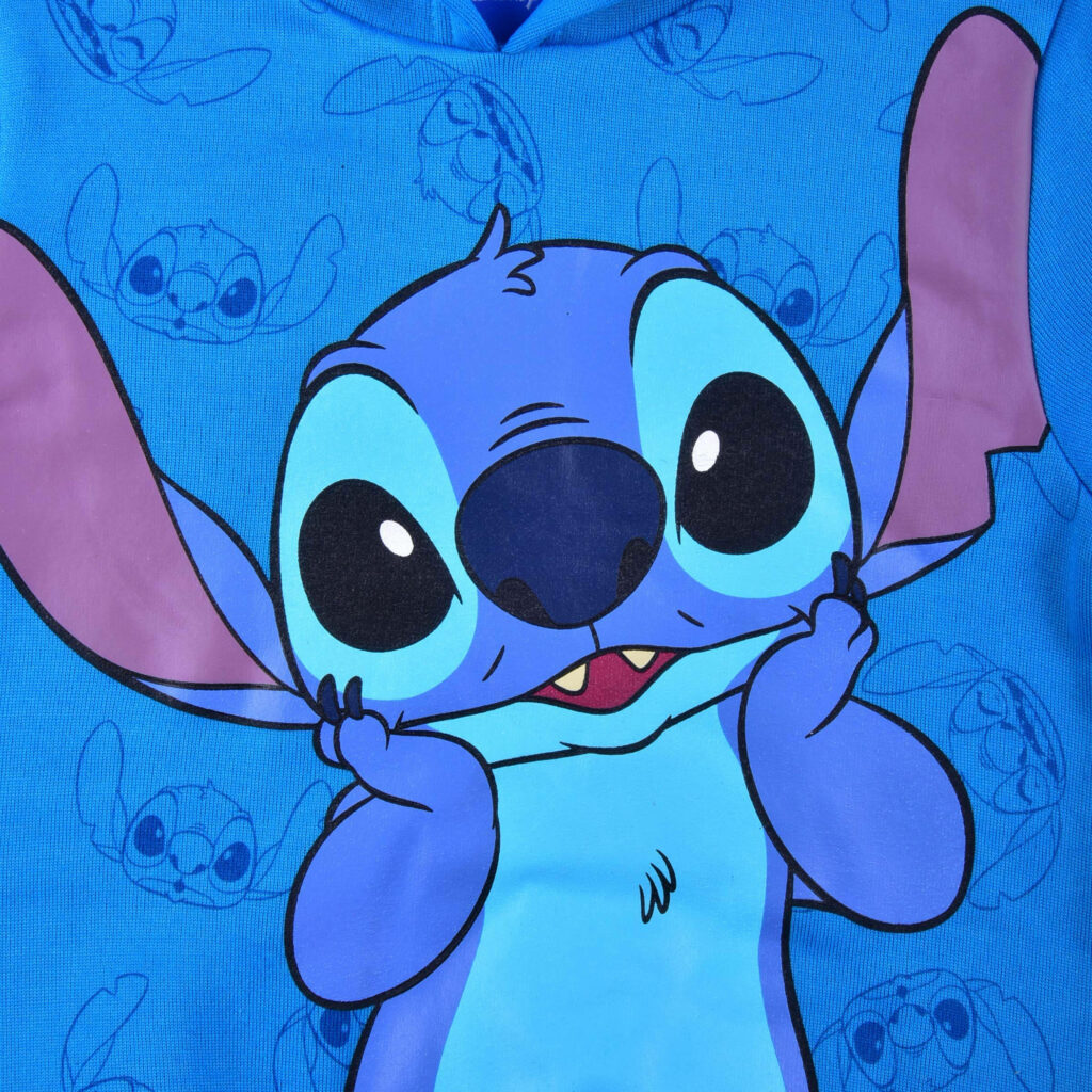 Adorable Stitch Wallpaper with Vibrant Blue Background Illustration