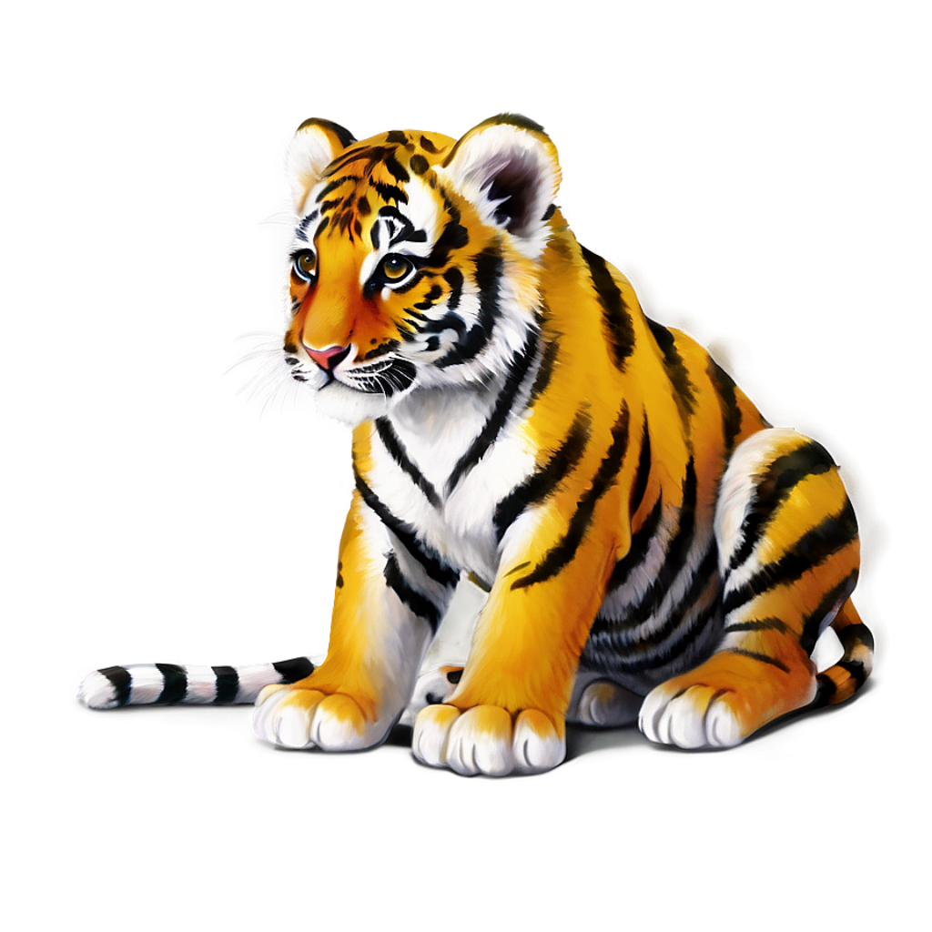 Adorable Tiger Cub Wallpaper with Soft Muted Background