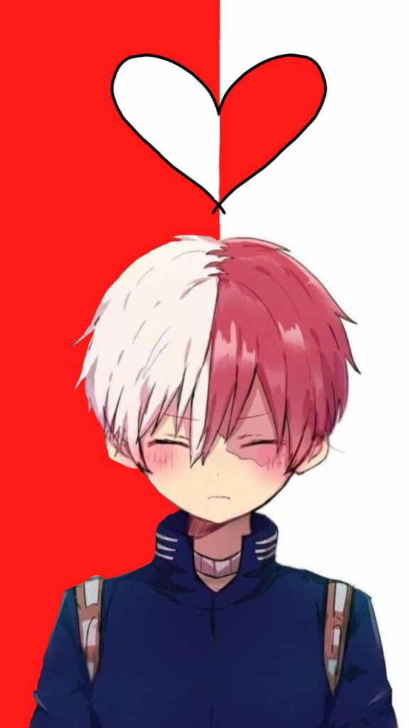 Fiery Charm: Todoroki's Adorable HD Phone Wallpaper