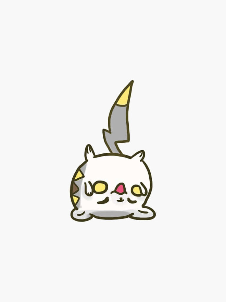 Adorable Upside-Down Togedemaru Wallpaper on Clean White Background