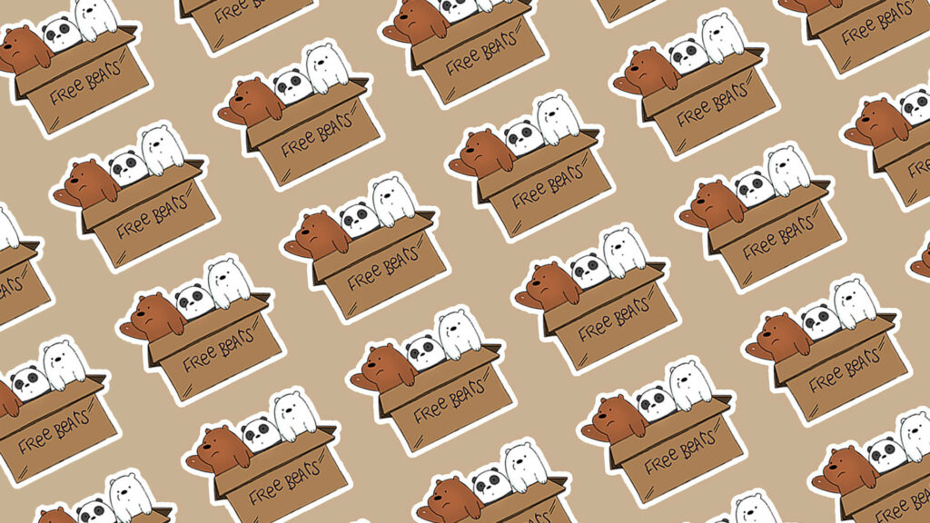Bear-y Awesome: We Bare Bears on Box Pattern Wallpaper!