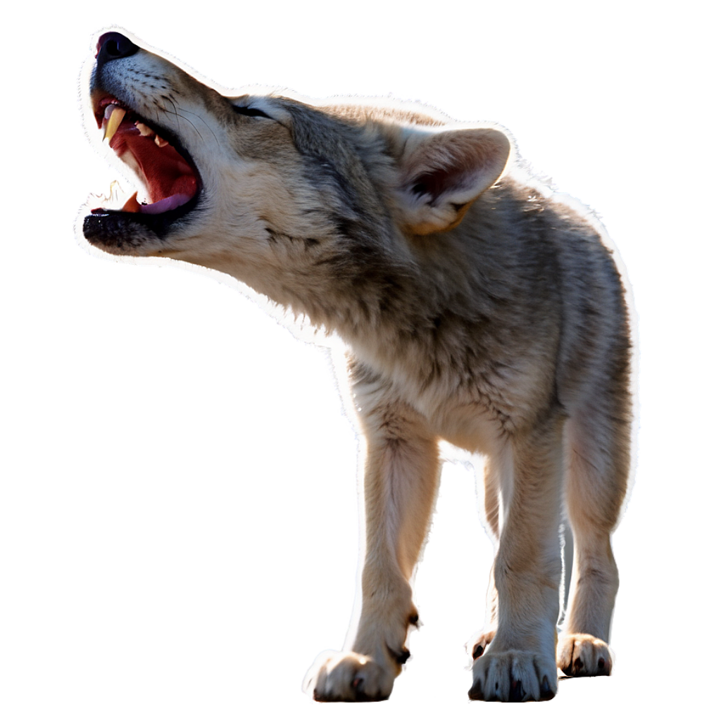 Adorable Wolf Cub Howling Wallpaper with Gentle Gradient Background
