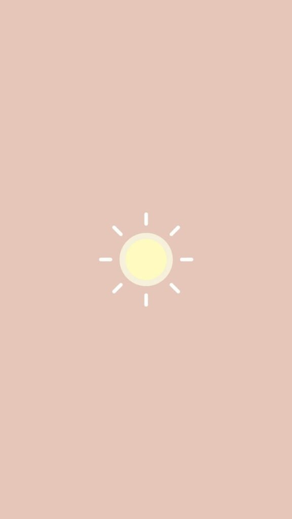 Cheerful Yellow Sun Minimalistic Wallpaper on Soft Beige Background