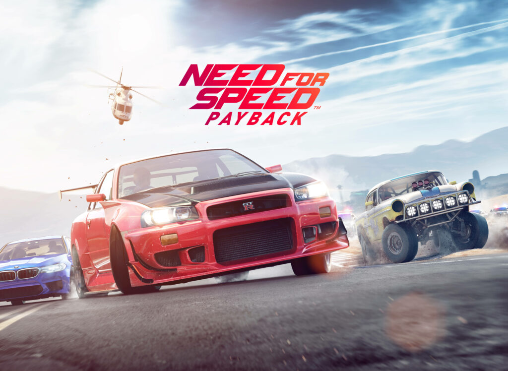 Racing Icons, Aerial Action: The Need For Speed Payback's Trio of Legendary Cars, with a Helicopter Twist! Wallpaper