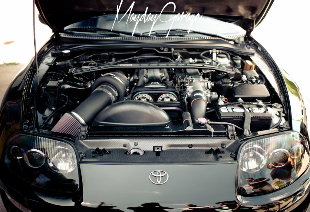The Powerhouse of Speed: Toyota Supra Unleashing its Beastly Engine Wallpaper