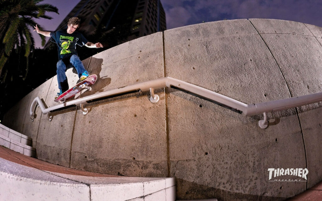 Adrenaline Rush: Capturing the Essence of Skateboarding in Thrasher Magazine Wallpaper