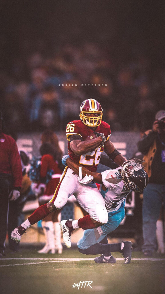 Adrian Peterson Wallpaper: Commanders Star Powering Through Tackles