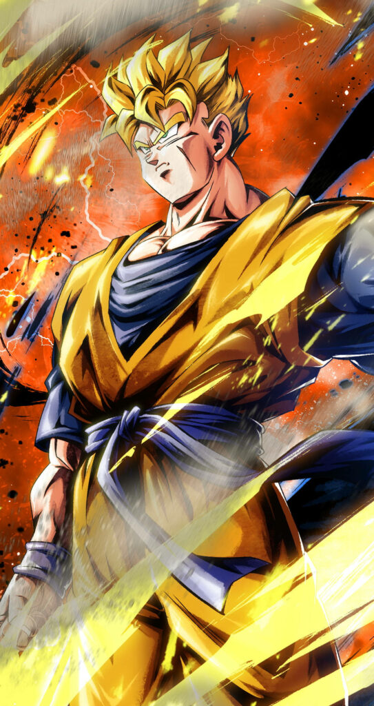 Adult Gohan Super Saiyan 2 portrait vibrant yellow hair electric energy fiery Dragon Ball wallpaper